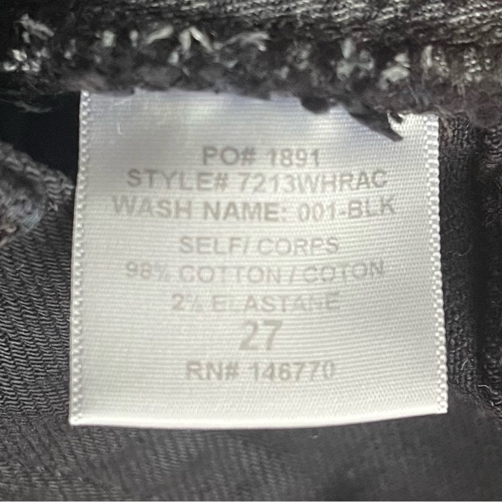 RE/DONE Black High Waisted Ankle Crop Raw Hem Button Fly Jeans Size 27 - Picture 9 of 10